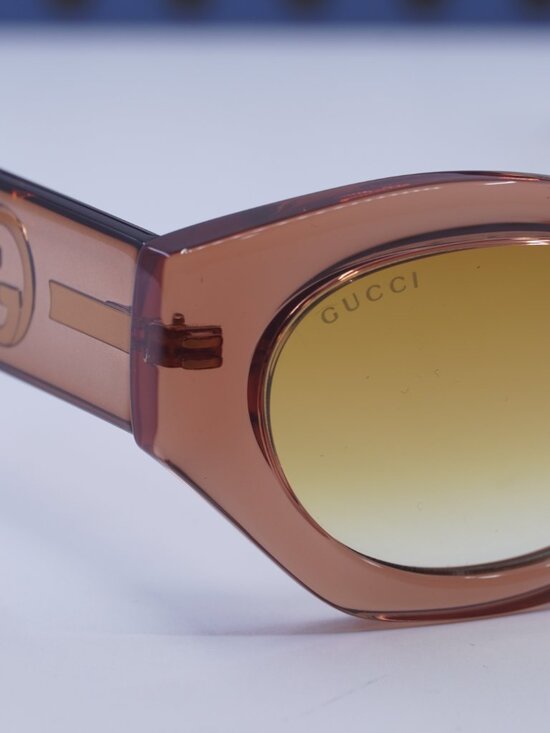 Gucci GG1553S 004 Oval Sunglasses - Amber / Brown main image 4
